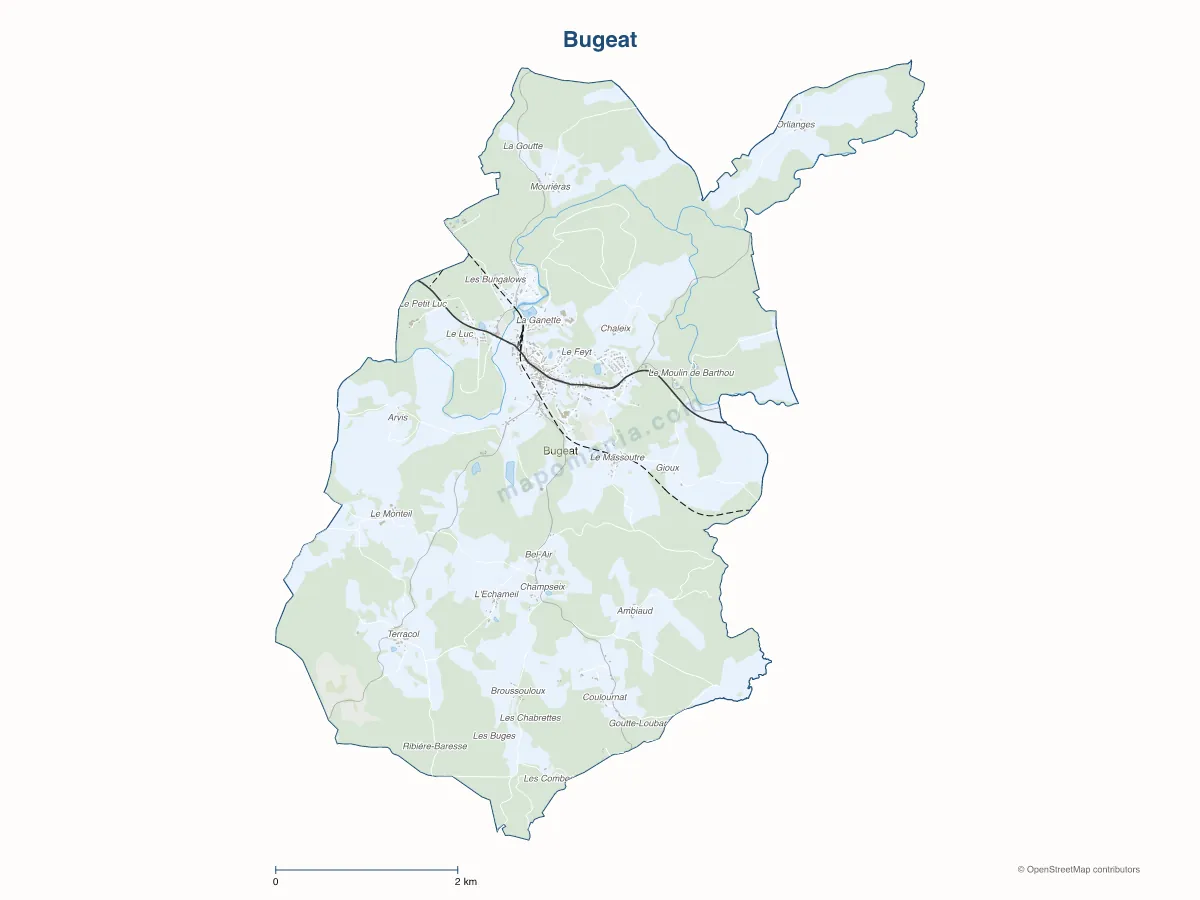 Carte de Bugeat à personnaliser