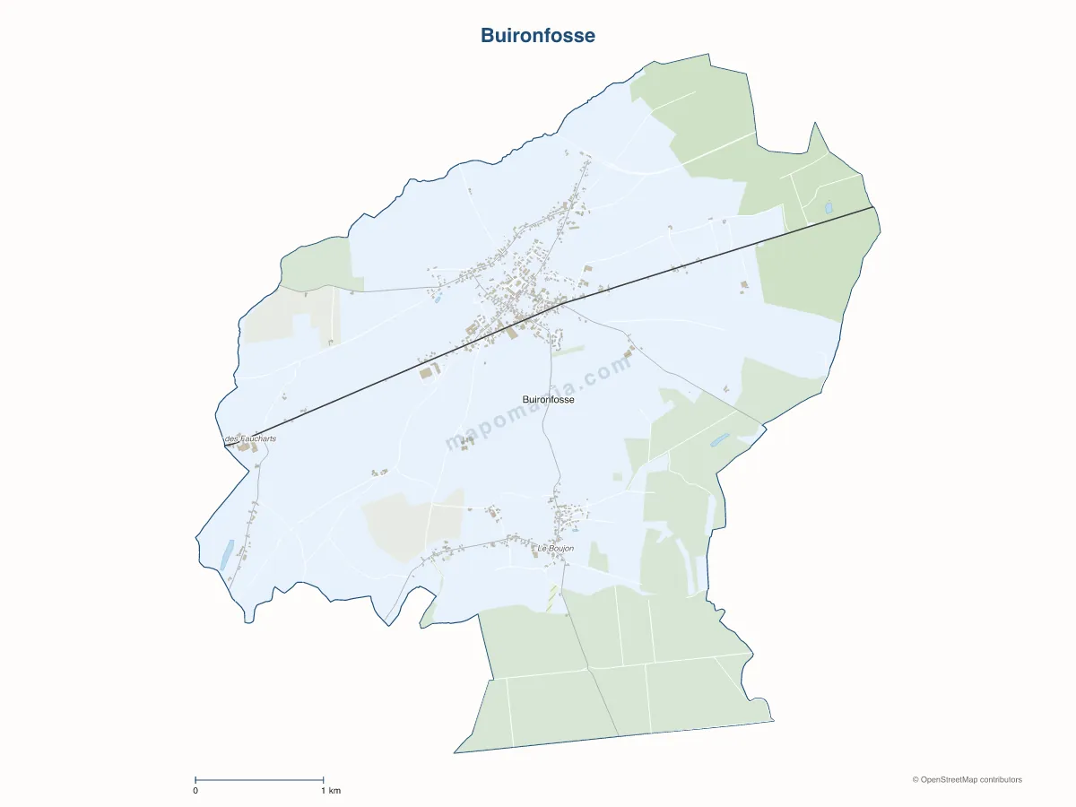 Carte de Buironfosse à personnaliser
