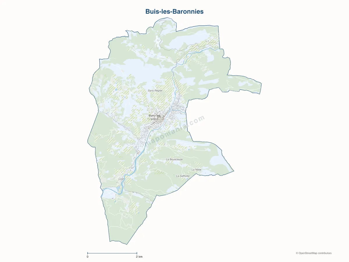 Carte de Buis-les-Baronnies à personnaliser