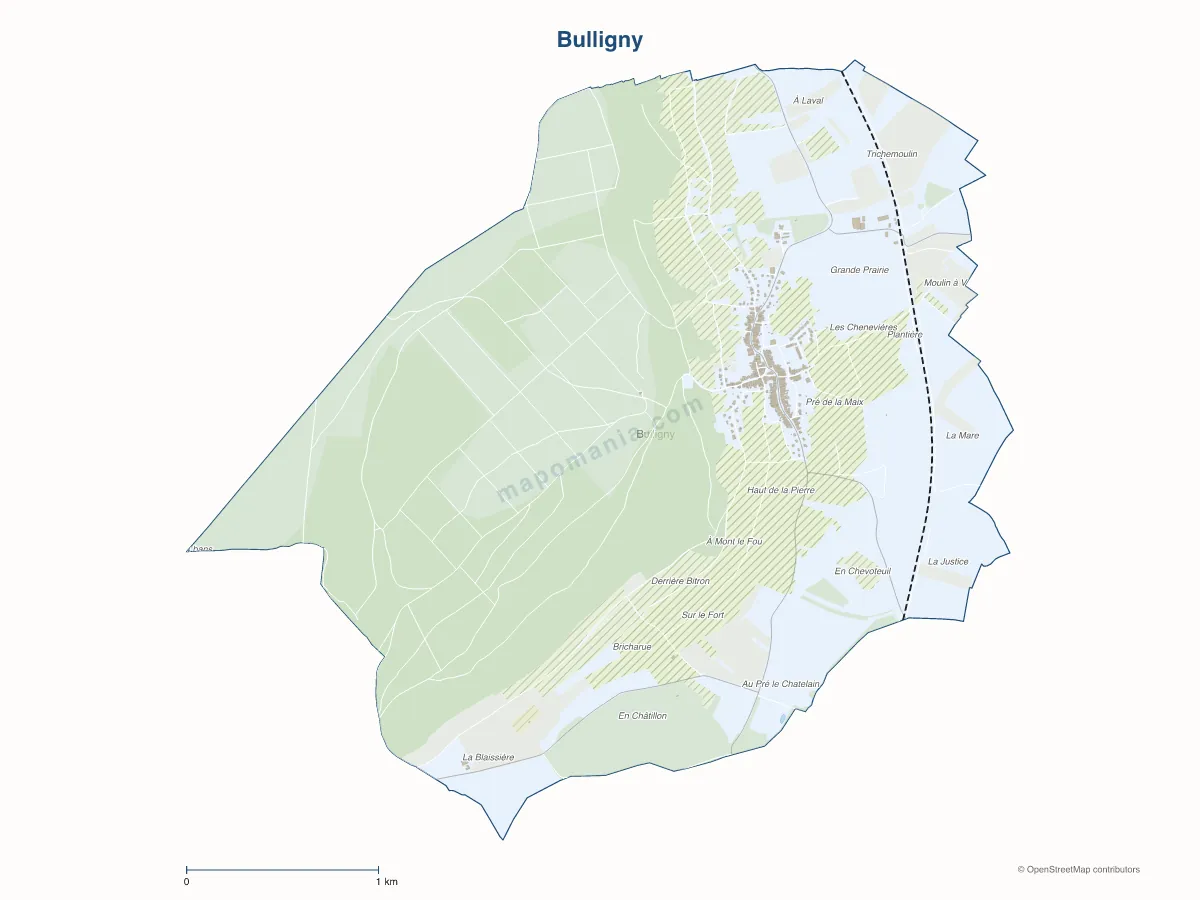 Carte de Bulligny à personnaliser
