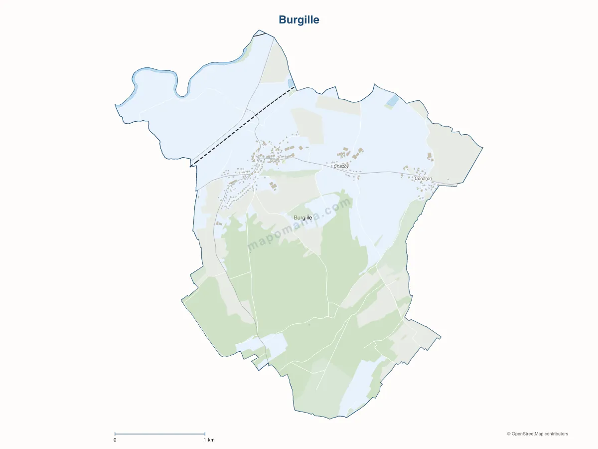 Carte de Burgille à personnaliser