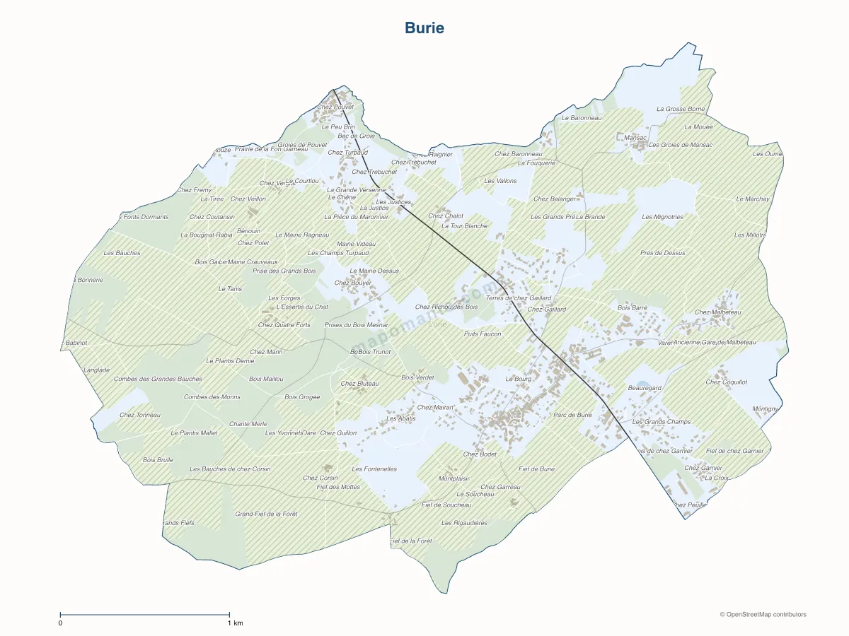 Carte de Burie à personnaliser