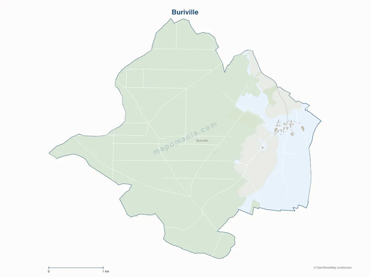 Carte de Buriville à personnaliser