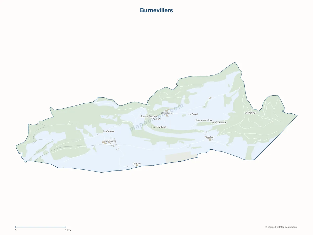 Carte de Burnevillers à personnaliser