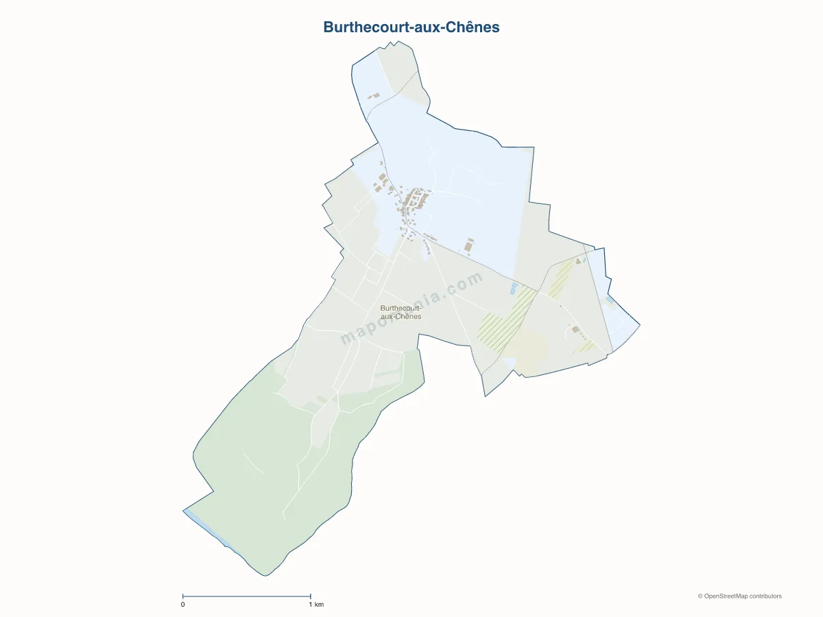 Carte de Burthecourt-aux-Chênes à personnaliser