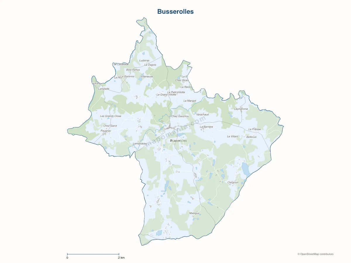 Carte de Busserolles à personnaliser