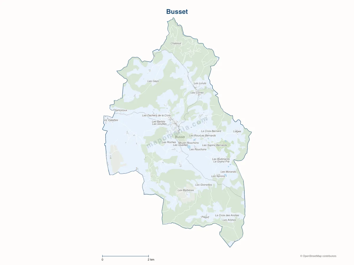Carte de Busset à personnaliser