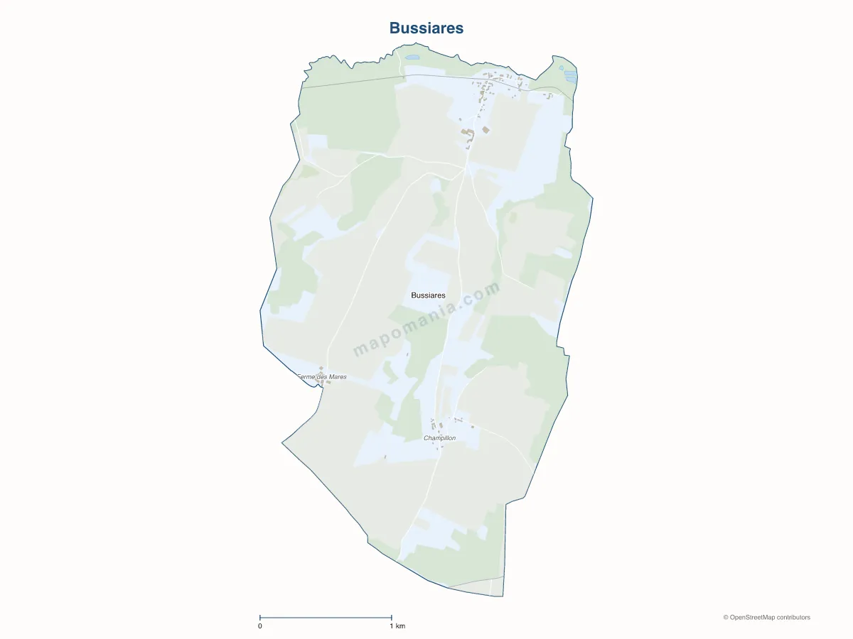 Carte de Bussiares à personnaliser