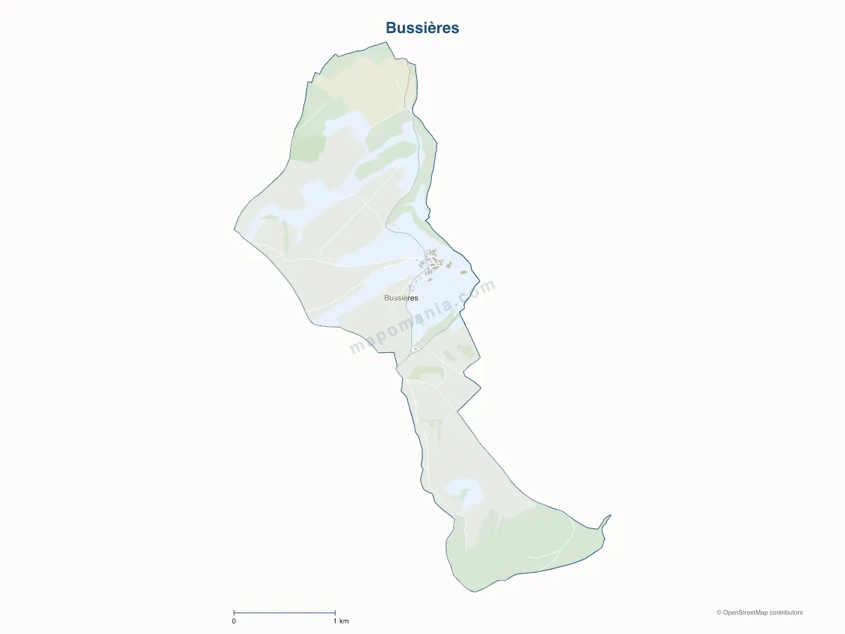 Carte de Bussières à personnaliser