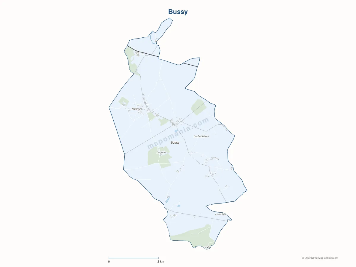 Carte de Bussy à personnaliser