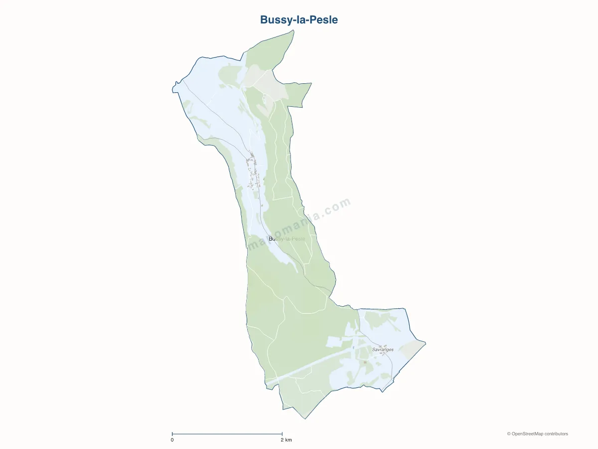 Carte de Bussy-la-Pesle à personnaliser