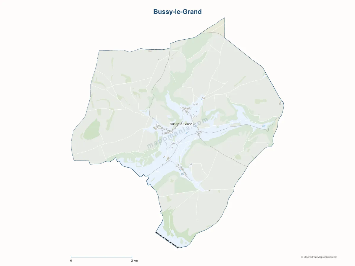Carte de Bussy-le-Grand à personnaliser