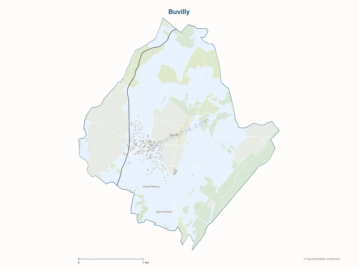 Carte de Buvilly à personnaliser