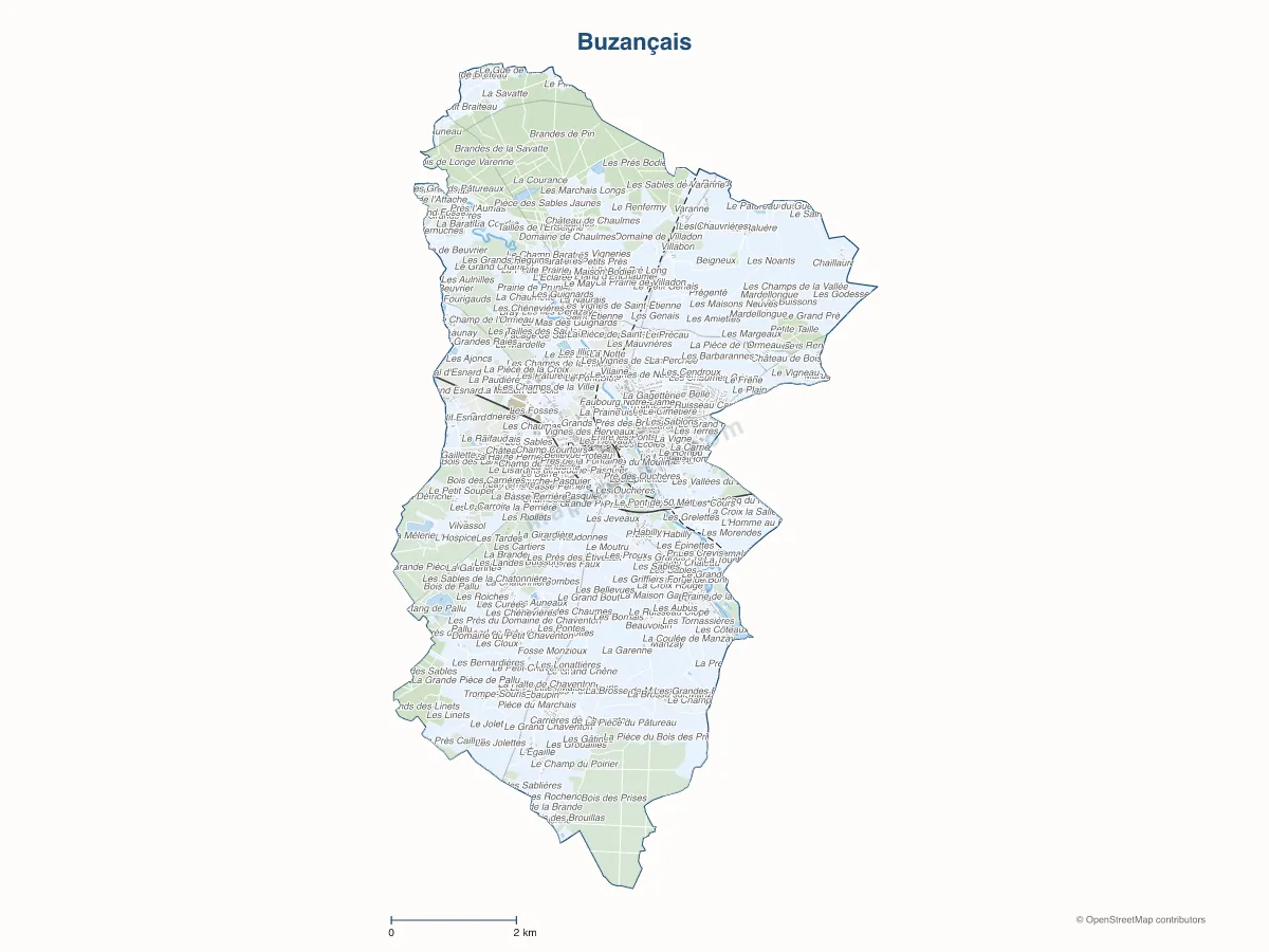 Carte de Buzançais à personnaliser