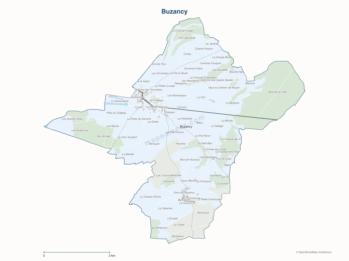 Carte de Buzancy à personnaliser