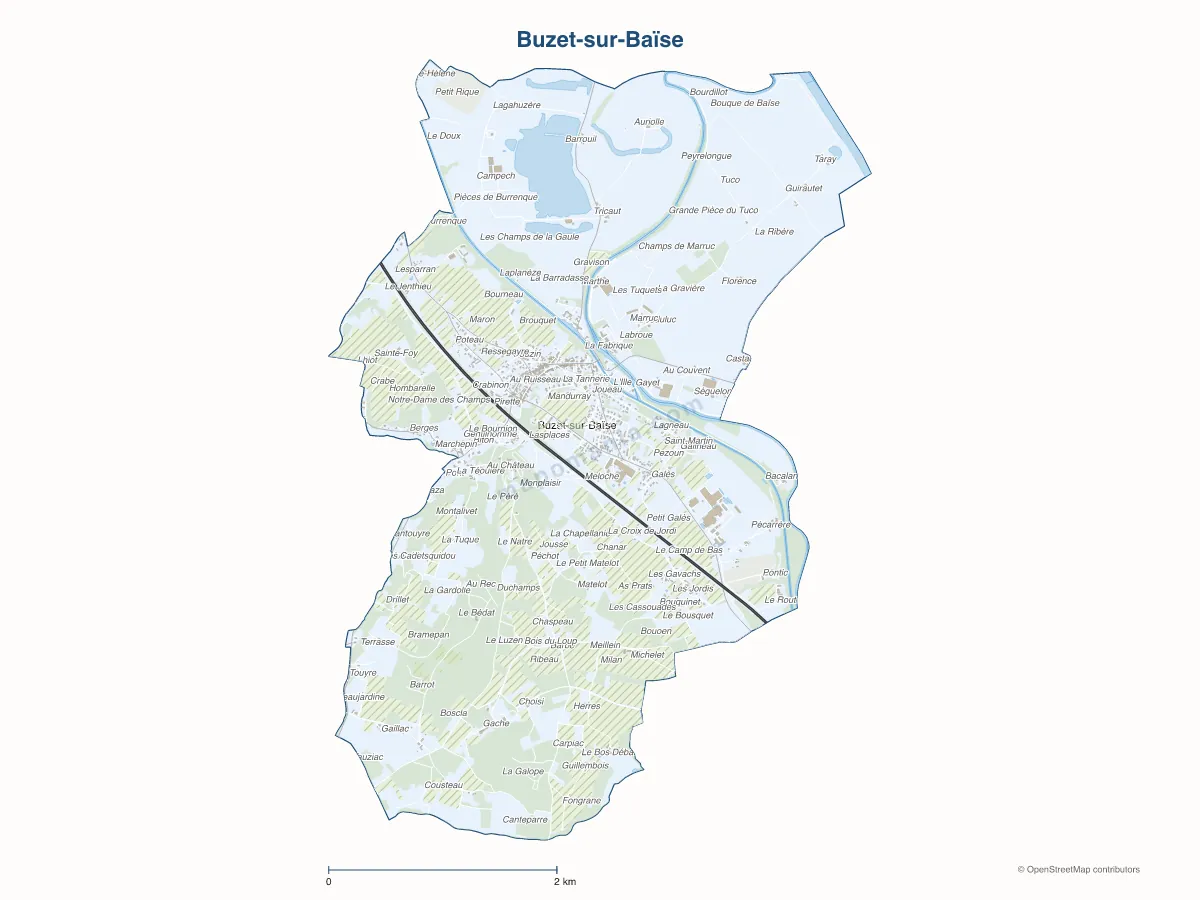 Carte de Buzet-sur-Baïse à personnaliser