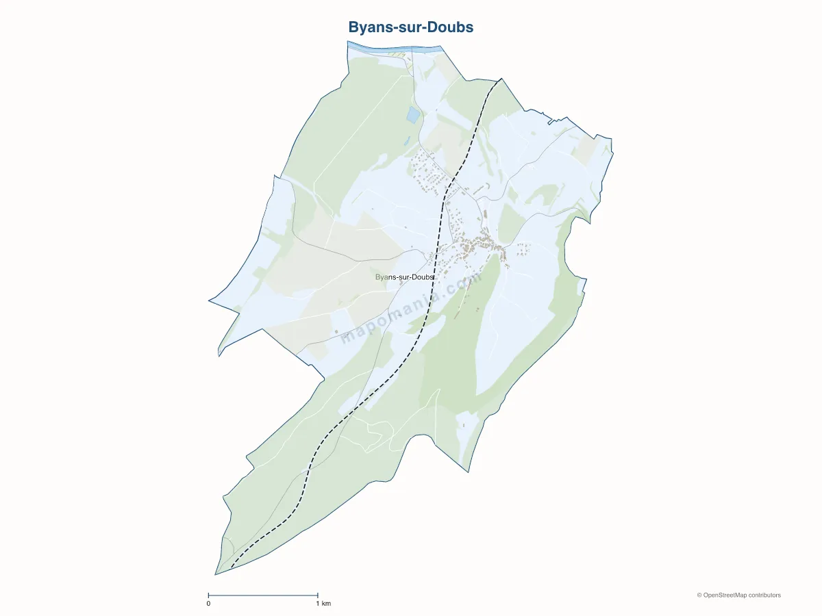 Carte de Byans-sur-Doubs à personnaliser