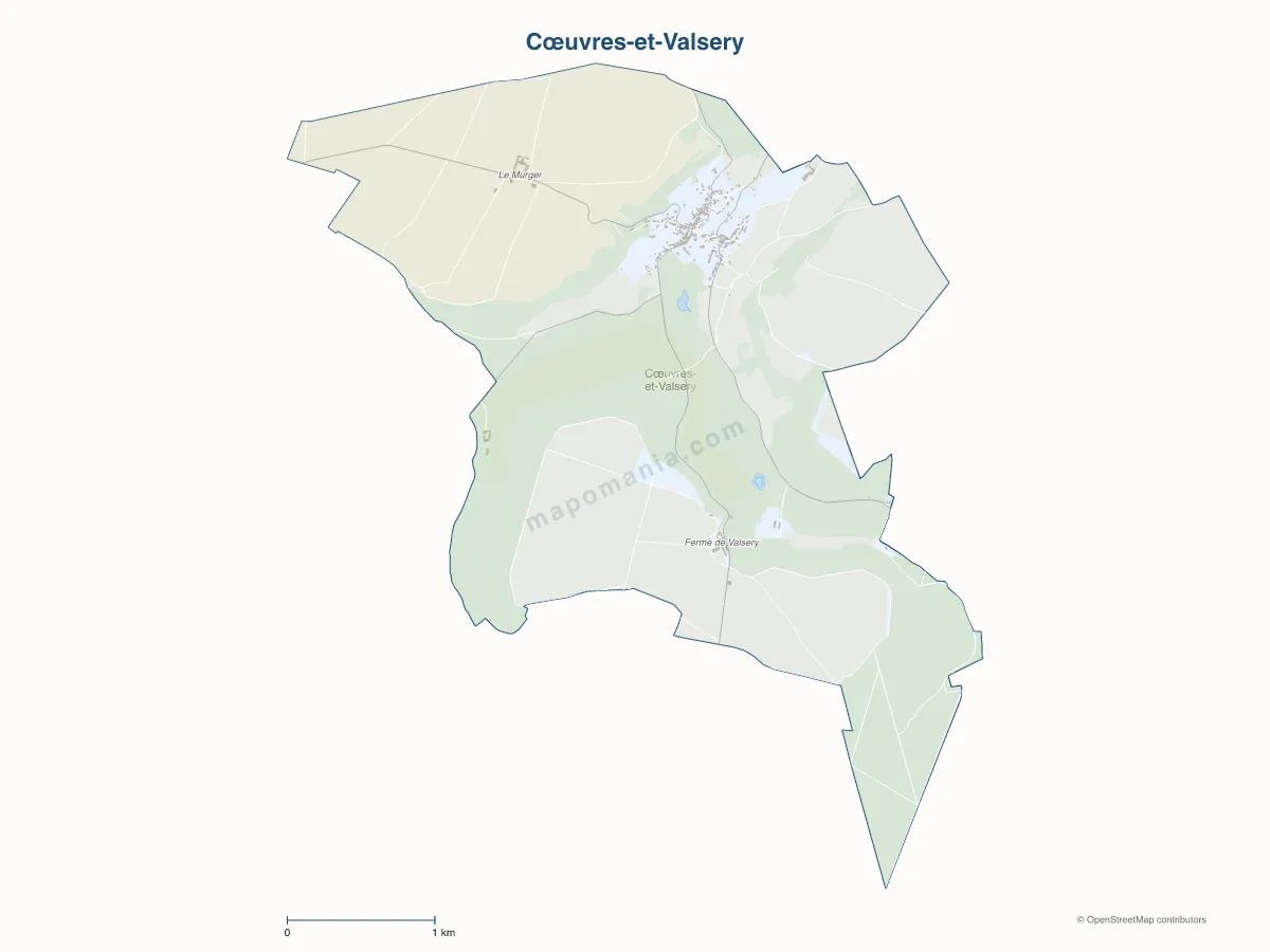 Carte de Cœuvres-et-Valsery à personnaliser