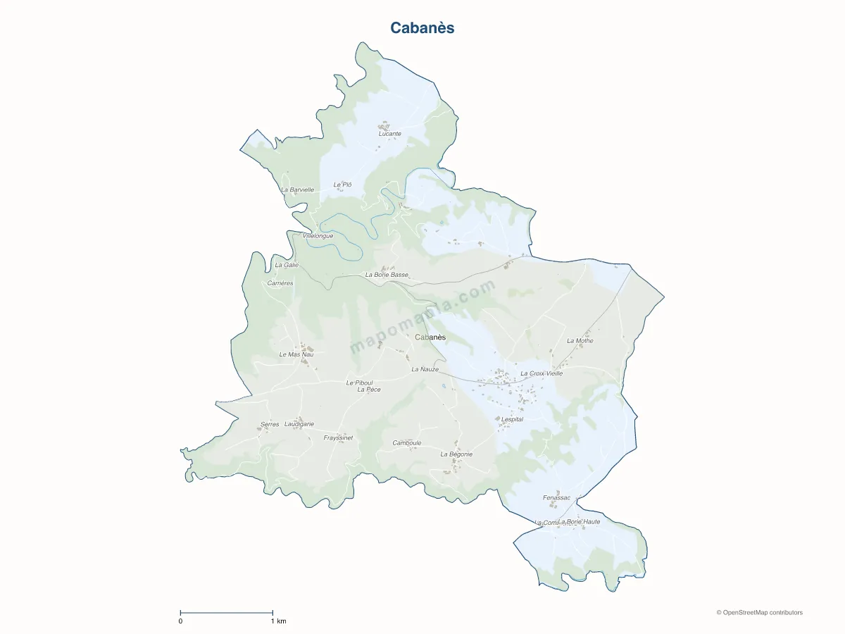 Carte de Cabanès à personnaliser