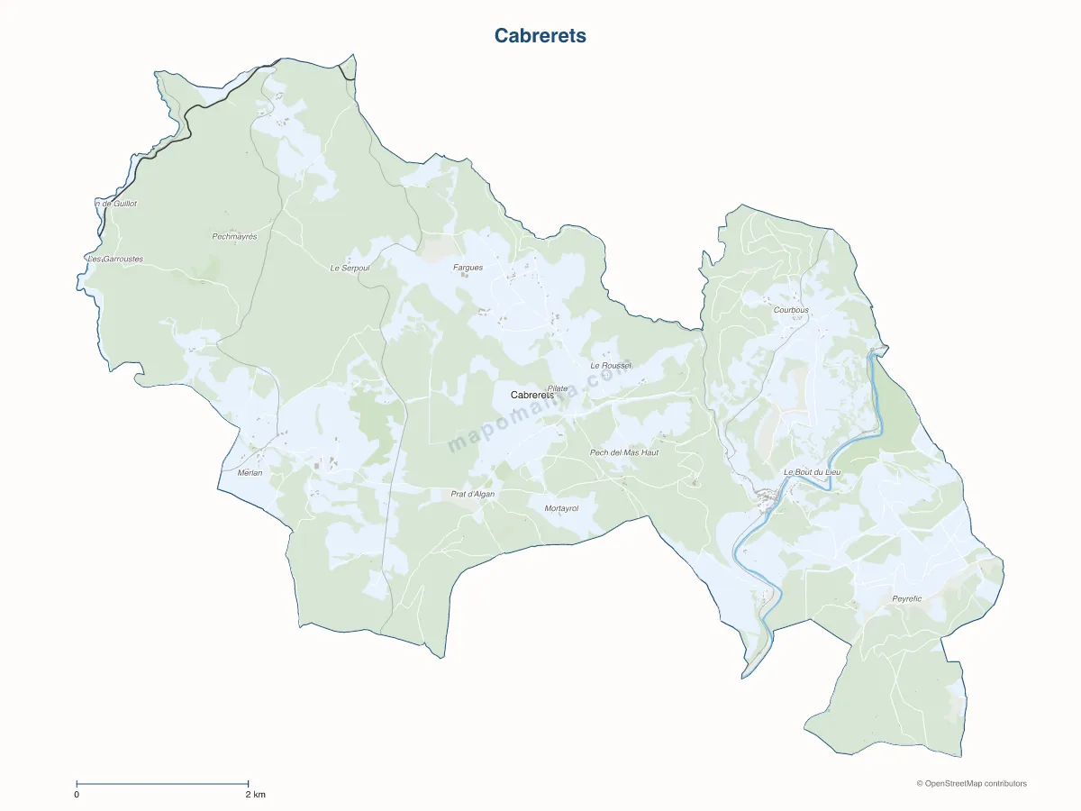 Carte de Cabrerets à personnaliser