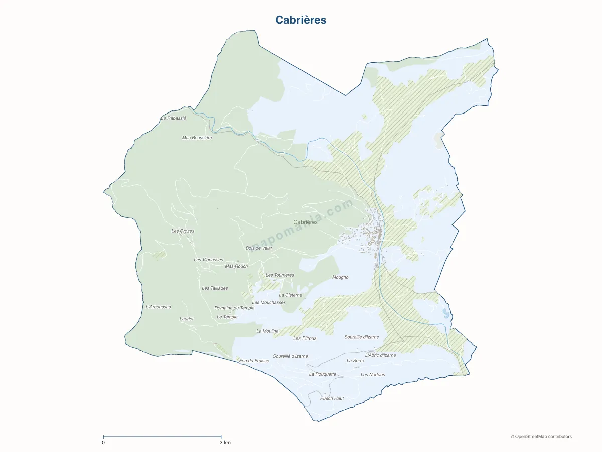 Carte de Cabrières à personnaliser