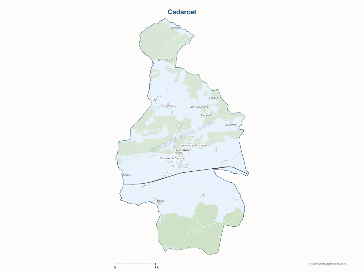 Carte de Cadarcet à personnaliser