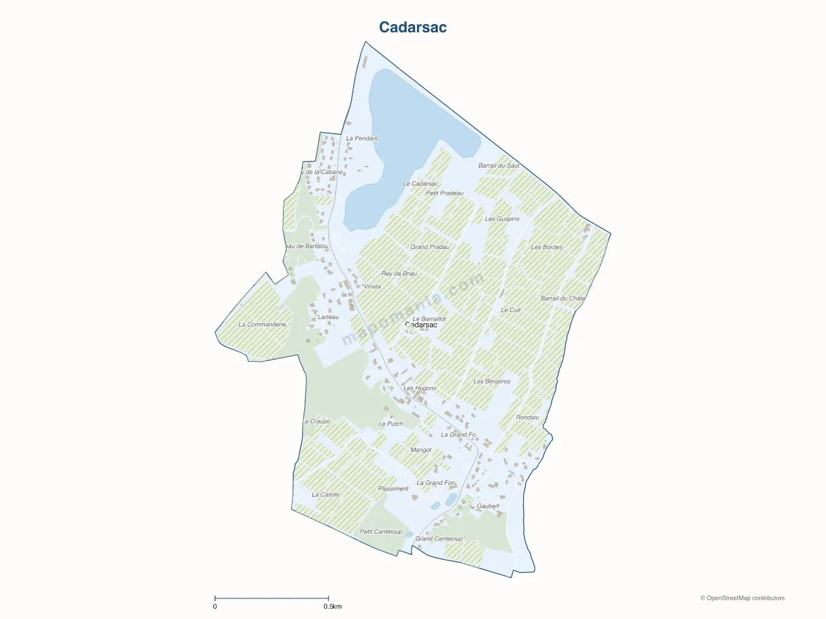 Carte de Cadarsac à personnaliser
