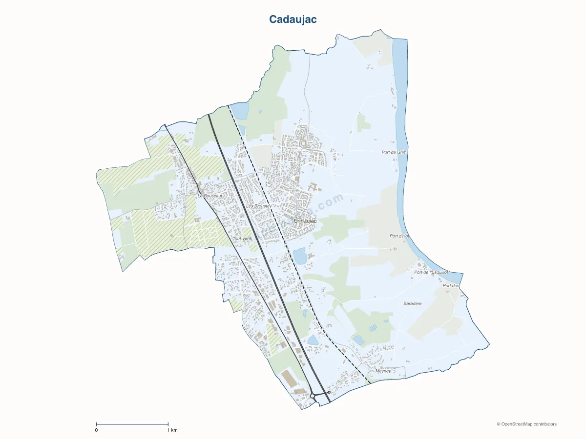 Carte de Cadaujac à personnaliser