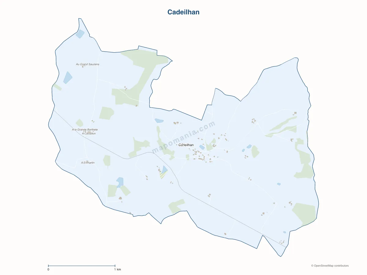 Carte de Cadeilhan à personnaliser