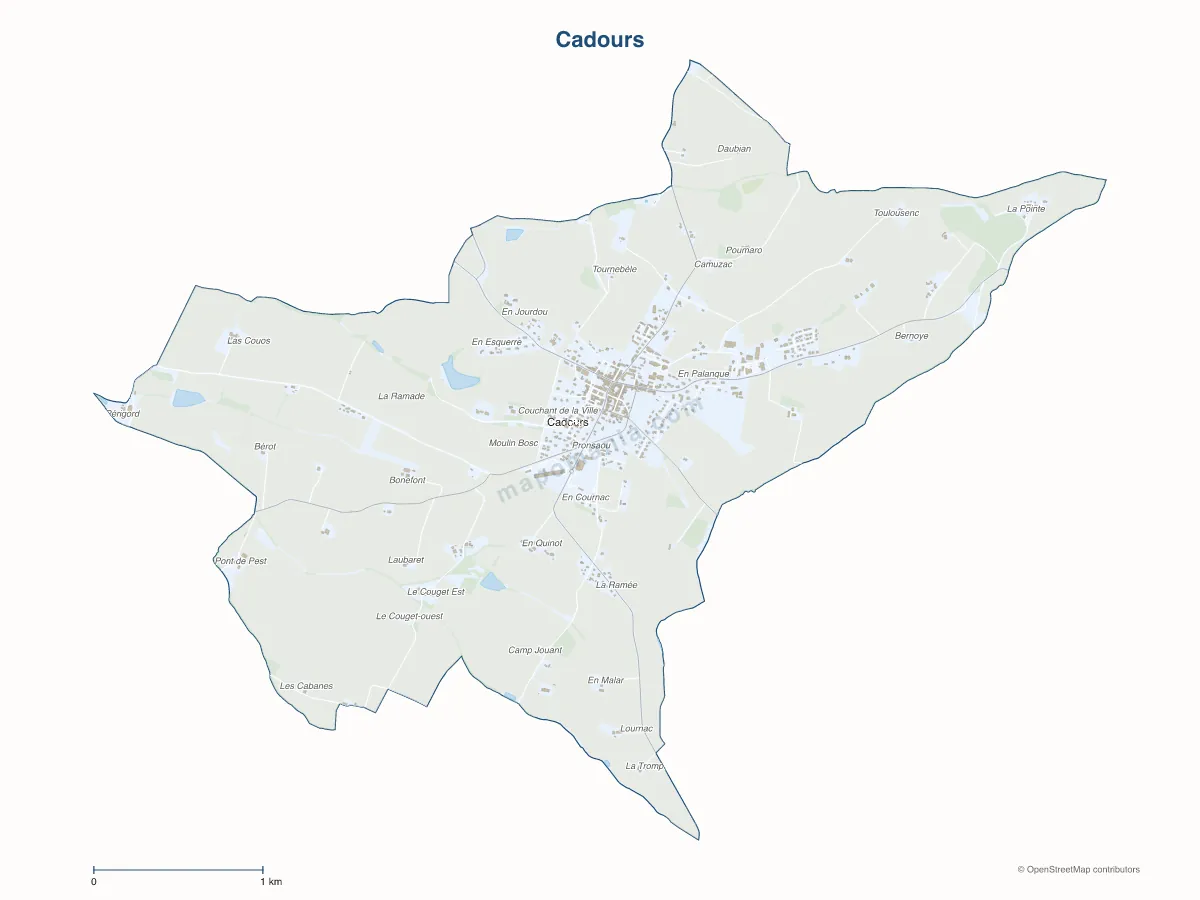 Carte de Cadours à personnaliser