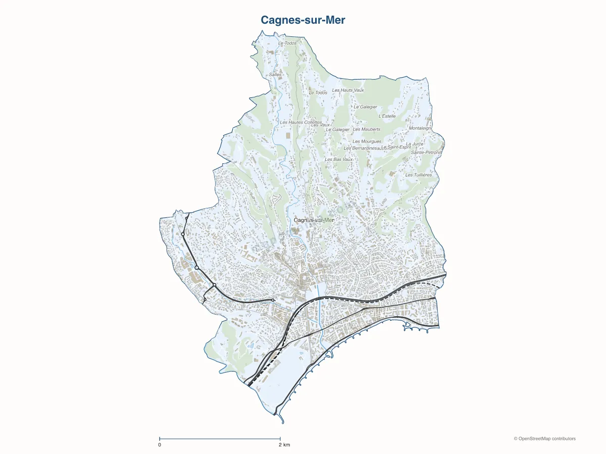 Carte de Cagnes-sur-Mer à personnaliser