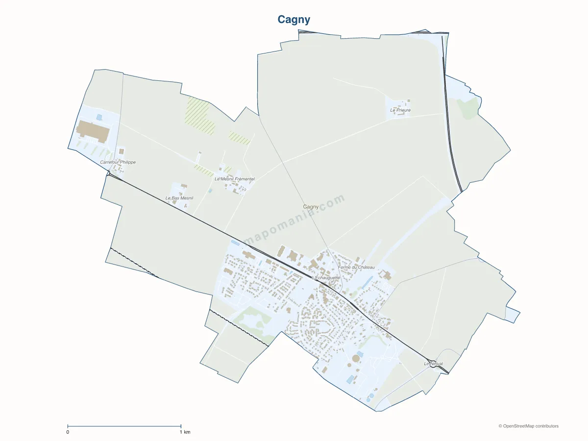 Carte de Cagny à personnaliser