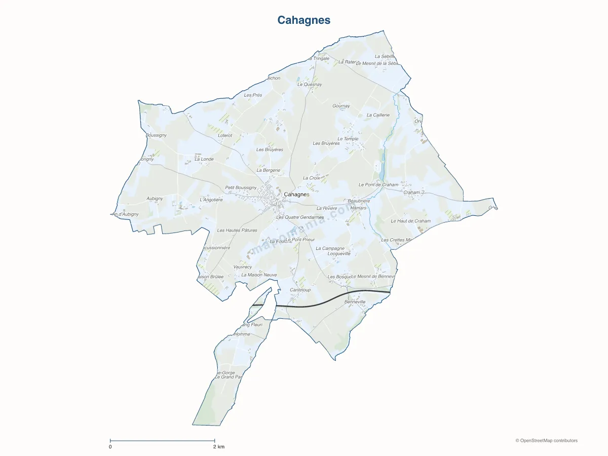 Carte de Cahagnes à personnaliser
