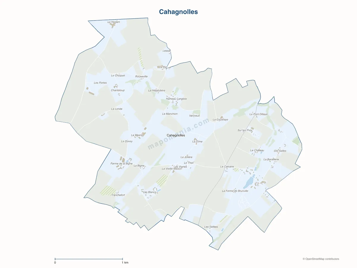 Carte de Cahagnolles à personnaliser