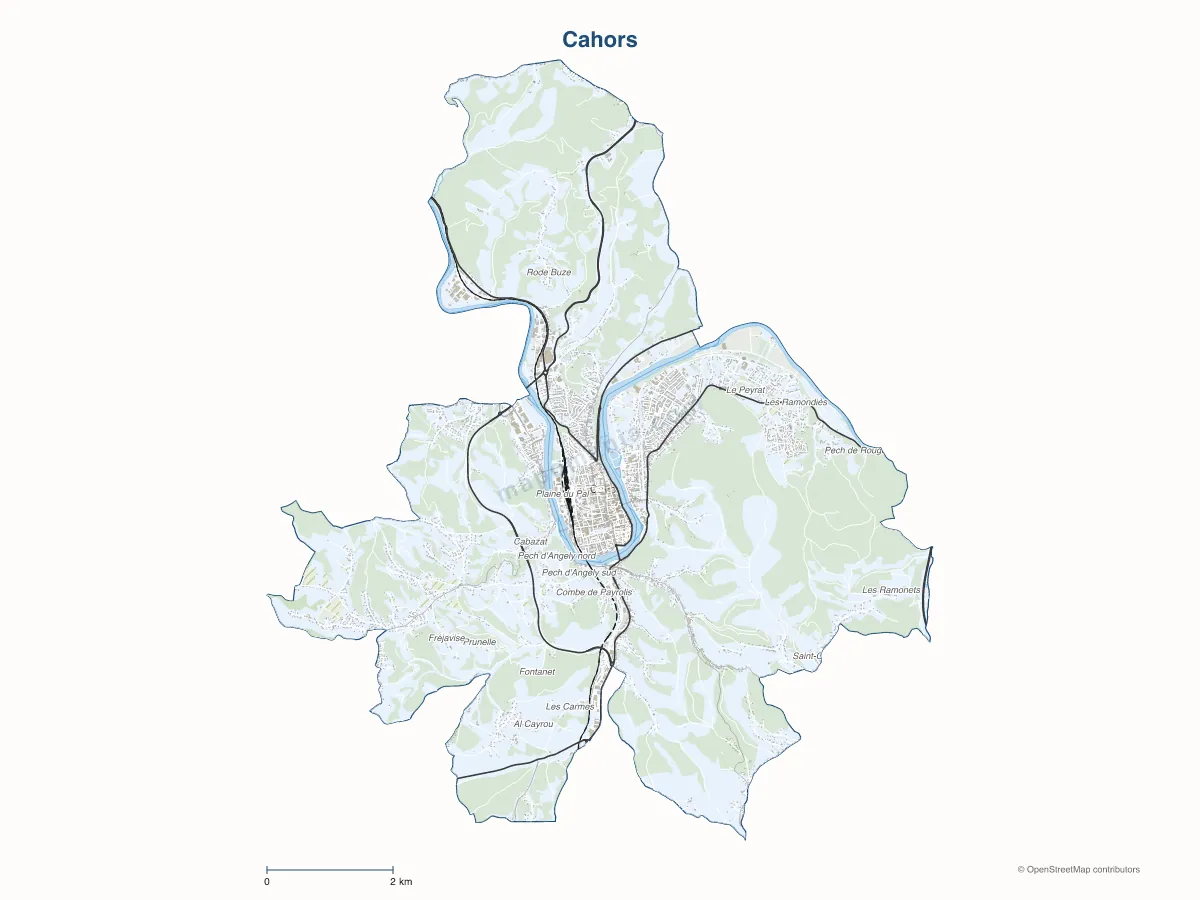 Carte de Cahors à personnaliser