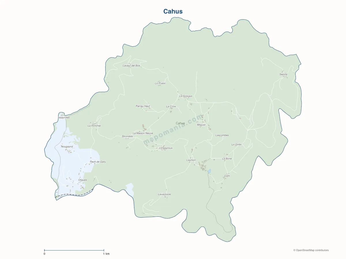 Carte de Cahus à personnaliser