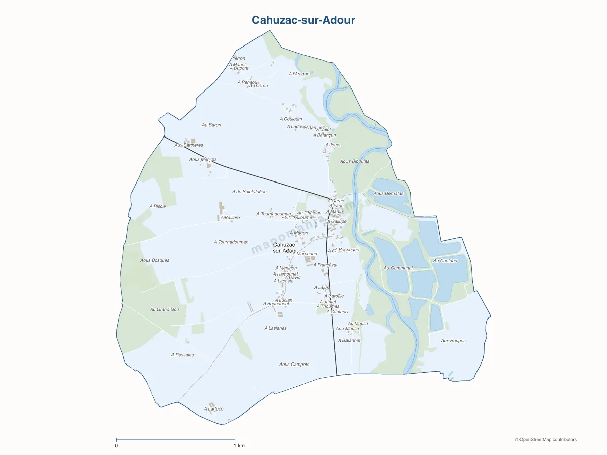 Carte de Cahuzac-sur-Adour à personnaliser