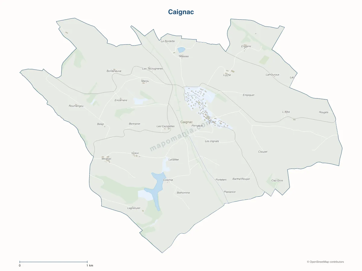 Carte de Caignac à personnaliser