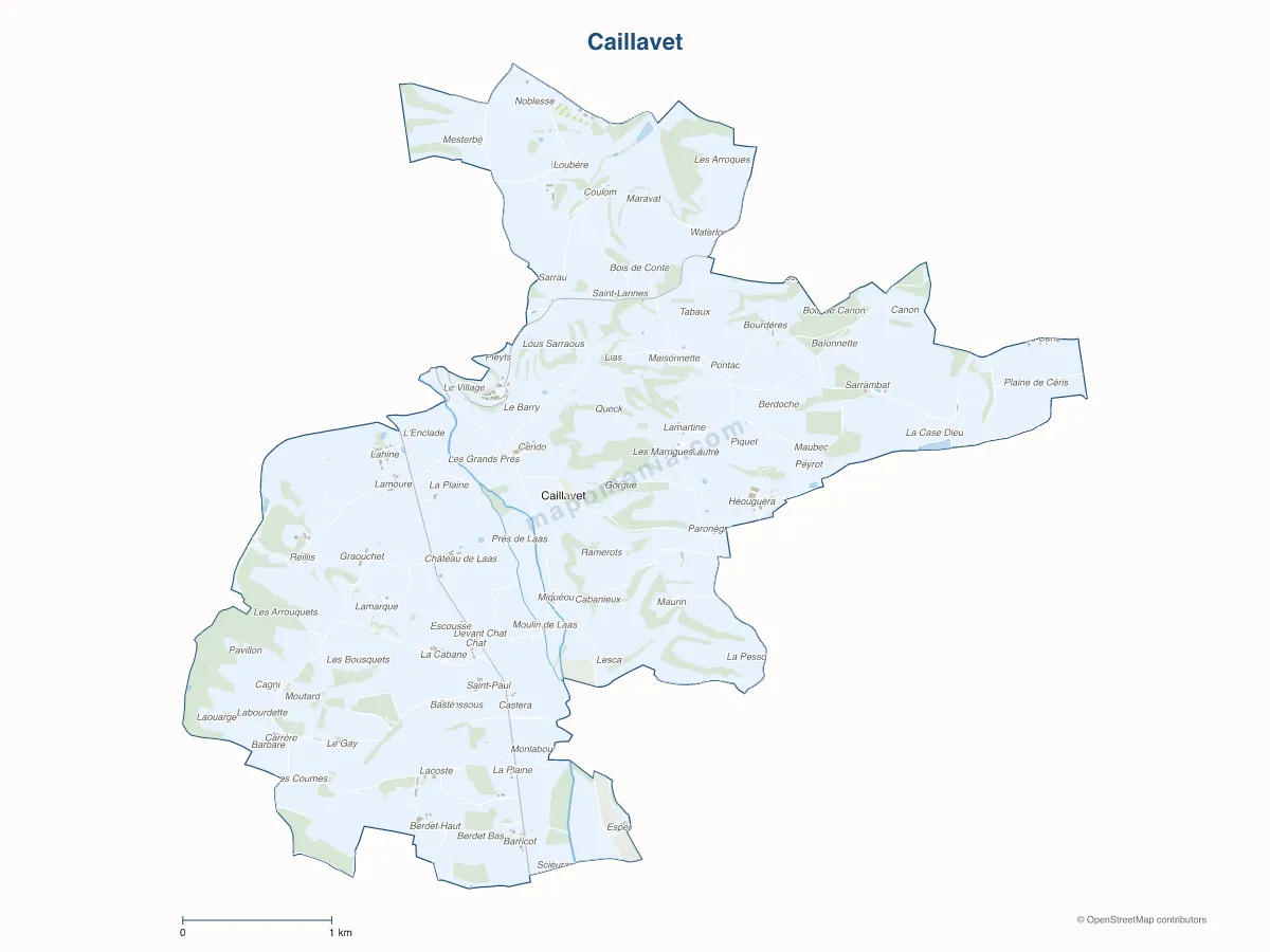Carte de Caillavet à personnaliser
