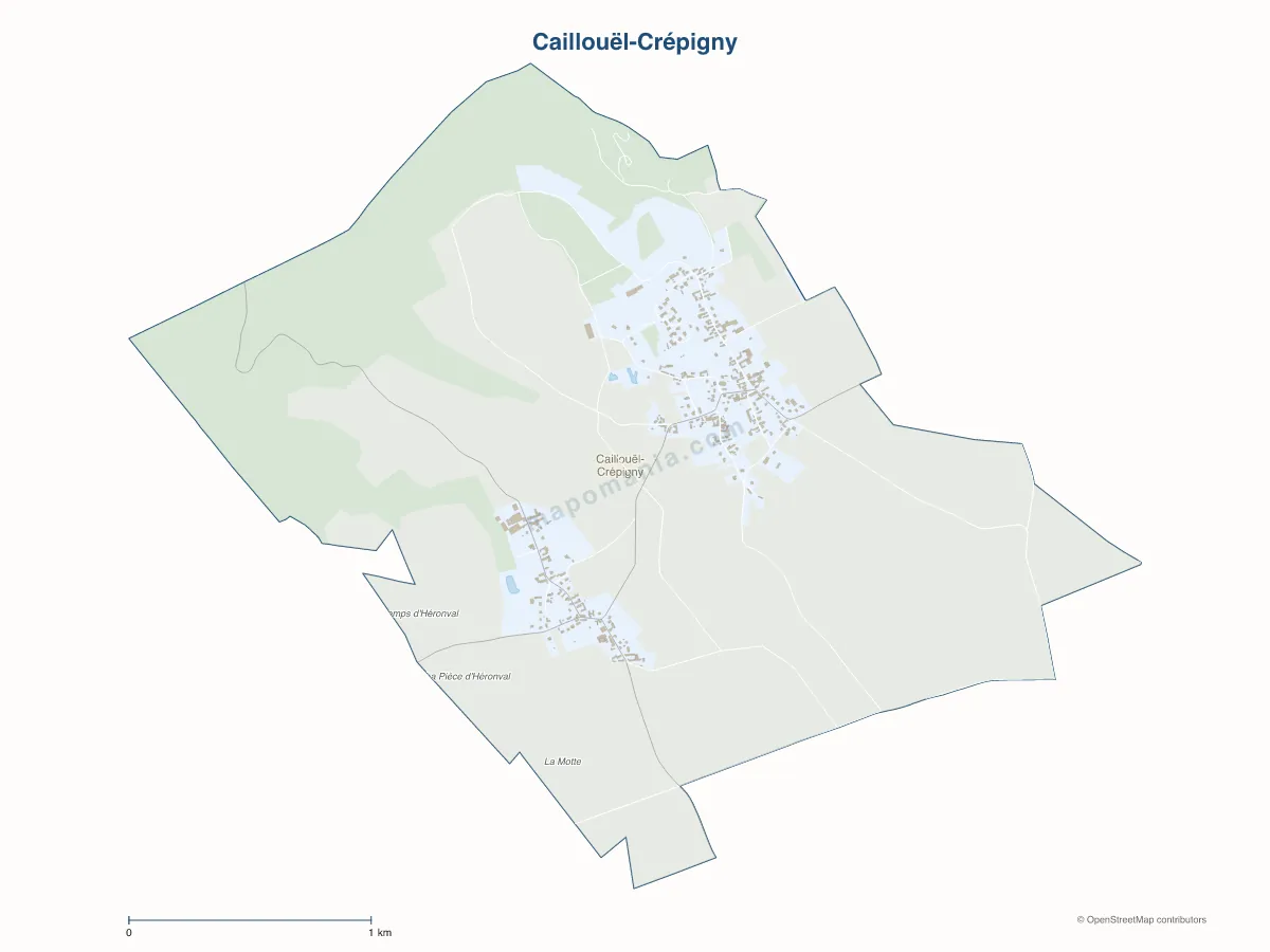 Carte de Caillouël-Crépigny à personnaliser