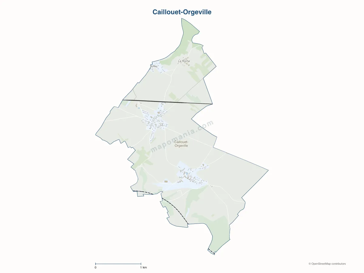 Carte de Caillouet-Orgeville à personnaliser