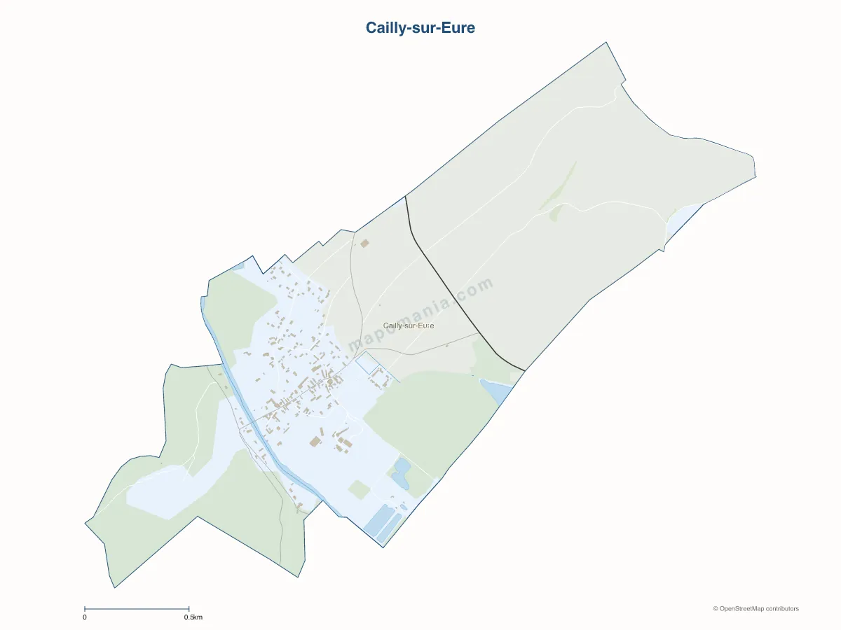Carte de Cailly-sur-Eure à personnaliser