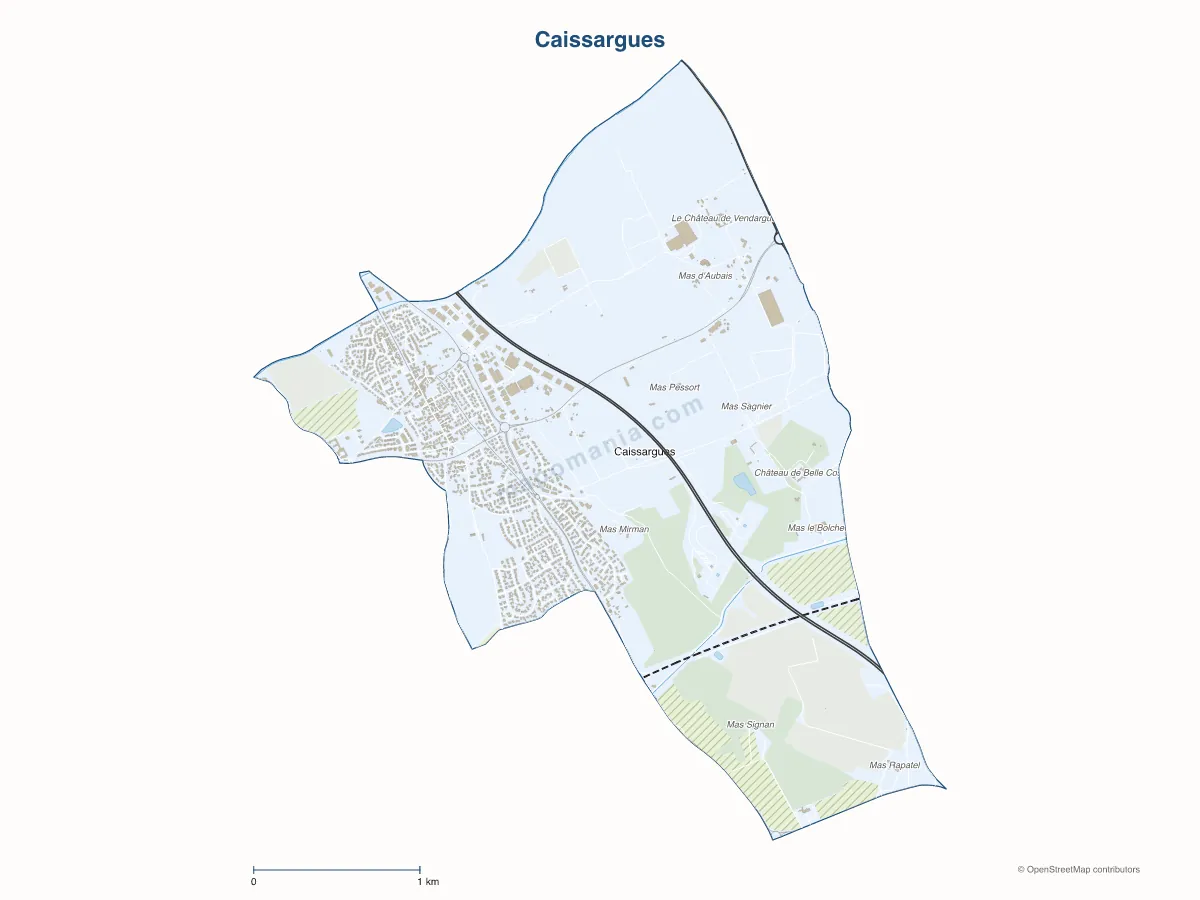 Carte de Caissargues à personnaliser