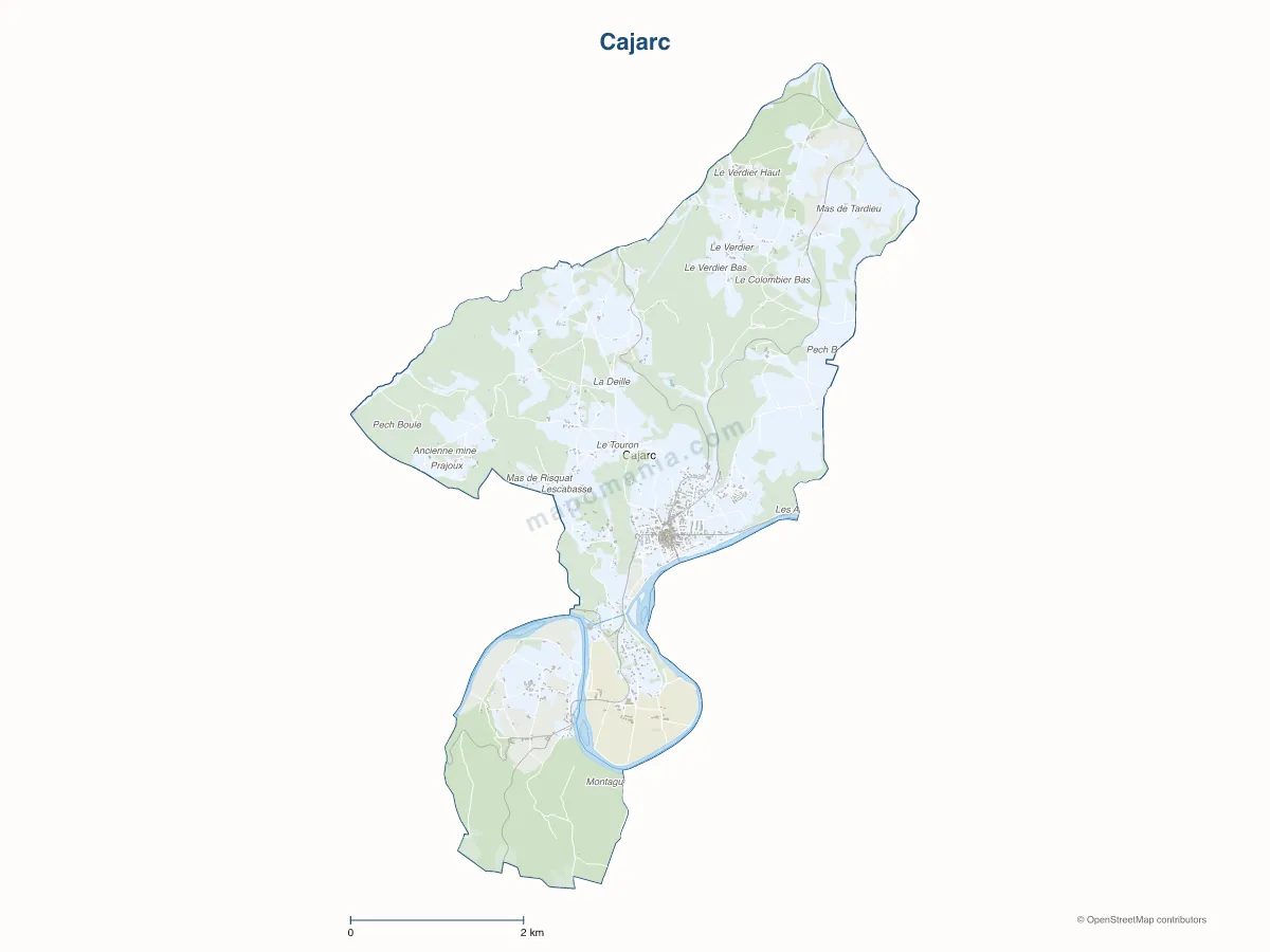 Carte de Cajarc à personnaliser