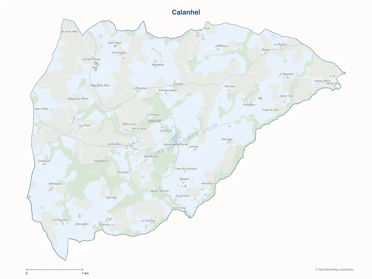 Carte de Calanhel à personnaliser