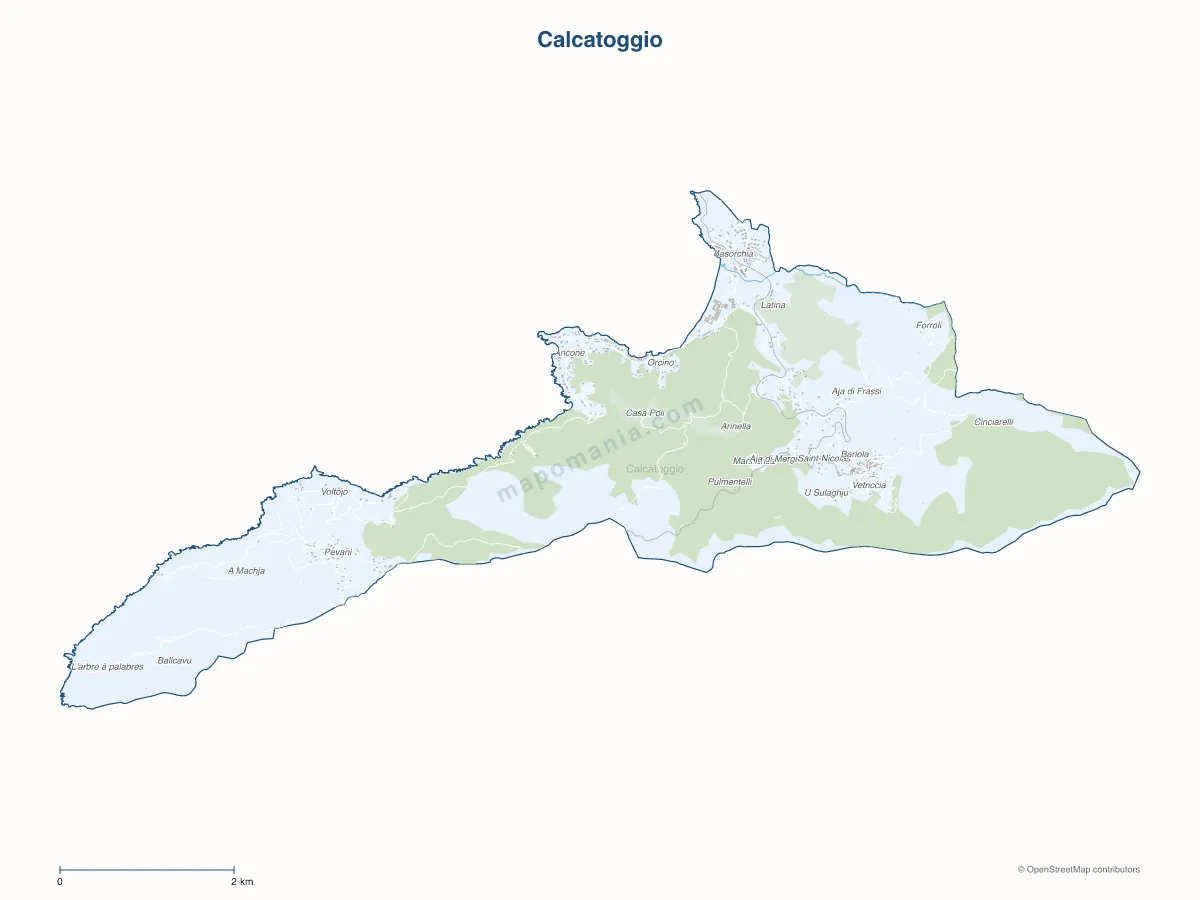 Carte de Calcatoggio à personnaliser