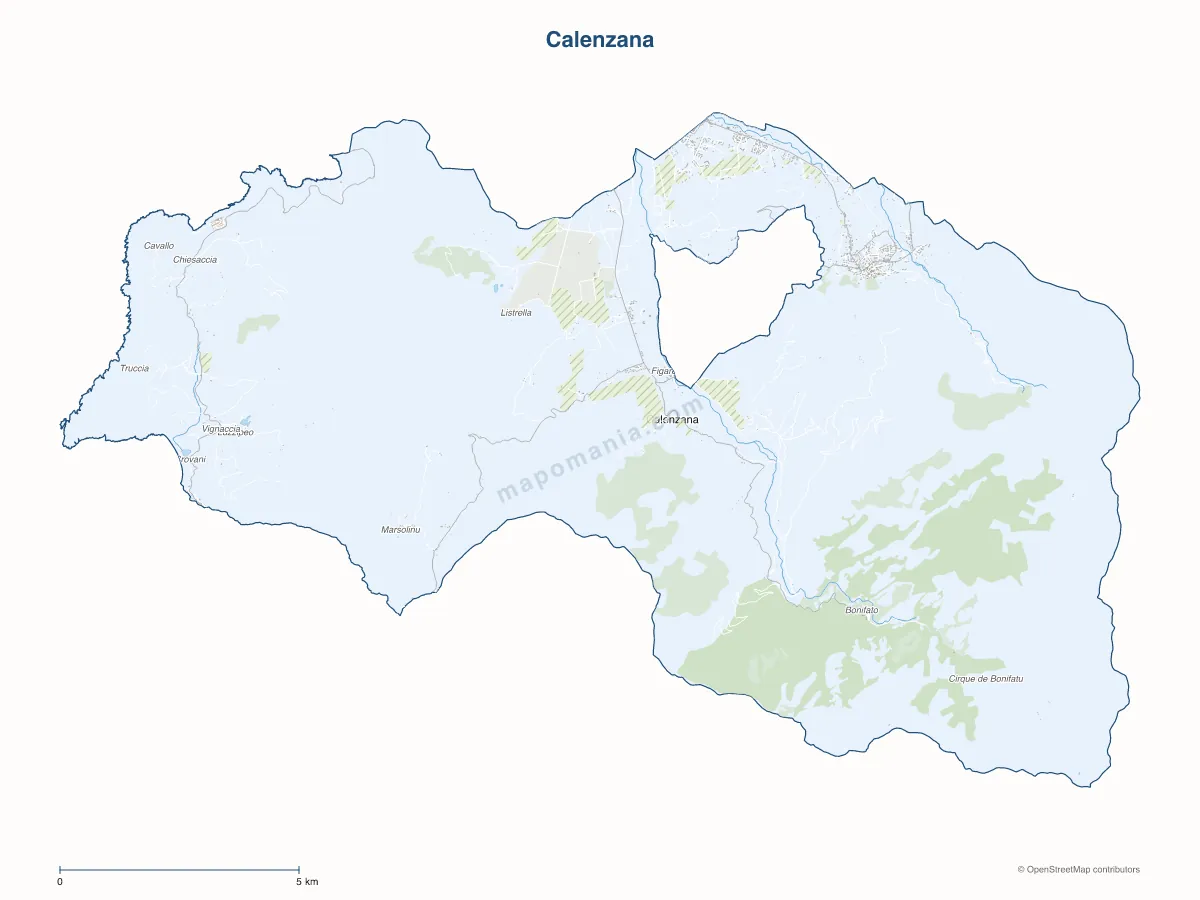 Carte de Calenzana à personnaliser