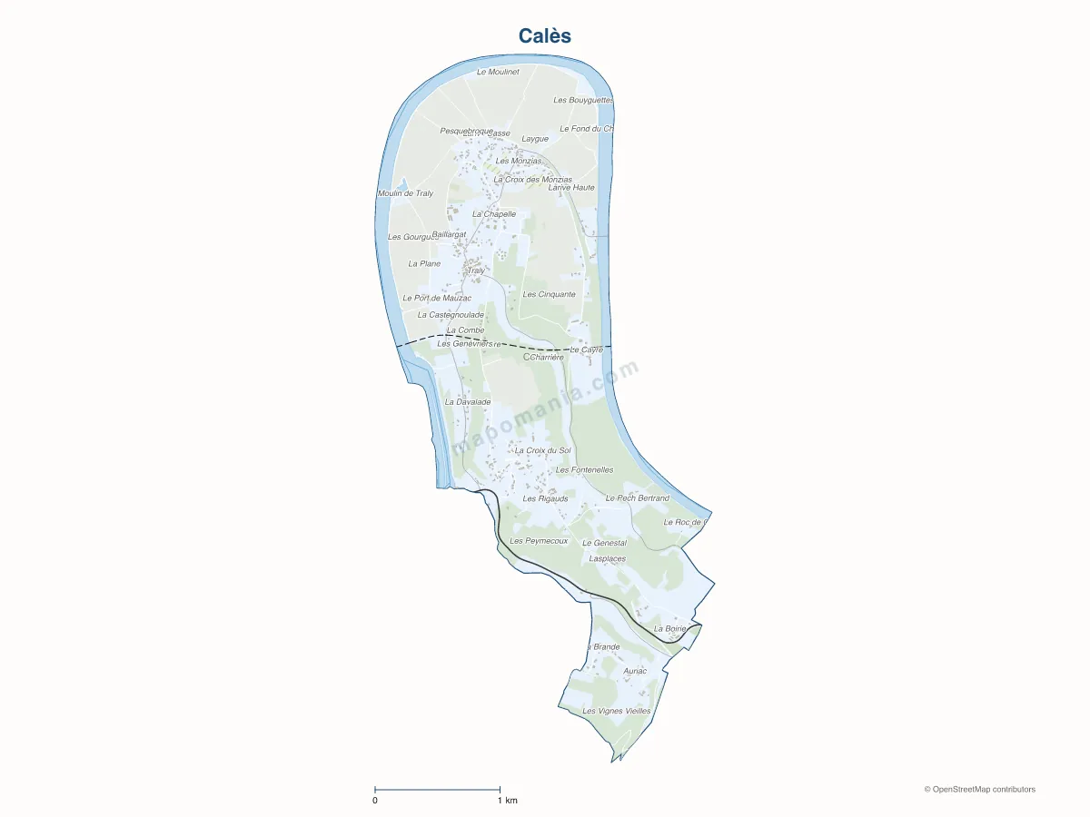 Carte de Calès à personnaliser