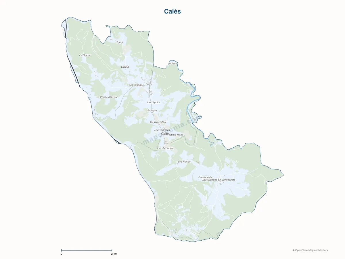 Carte de Calès à personnaliser