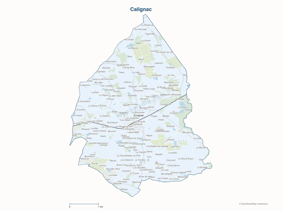 Carte de Calignac à personnaliser